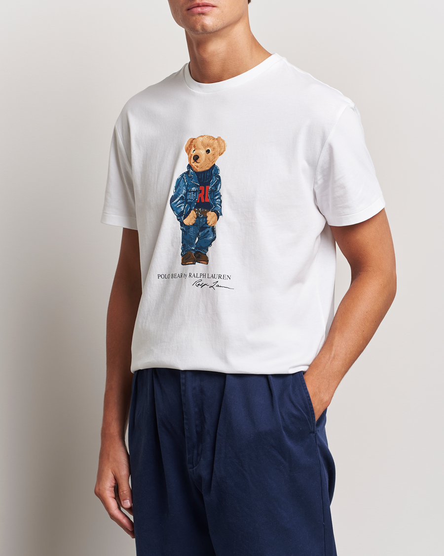 Homme |  | Polo Ralph Lauren | Crew Neck T-Shirt White Denim Bear