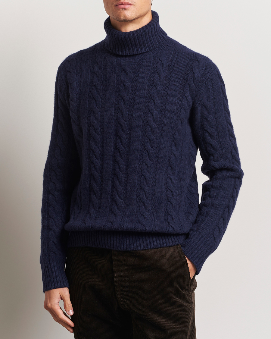 Homme |  | Polo Ralph Lauren | Wool/Cashmere Cable Rollneck Hunter Navy