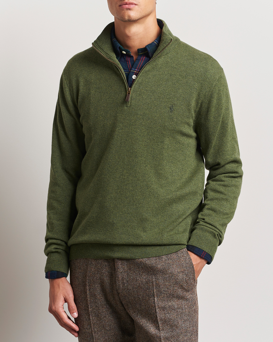 Homme |  | Polo Ralph Lauren | Merino Half-Zip Sweater Classic Olive Heather