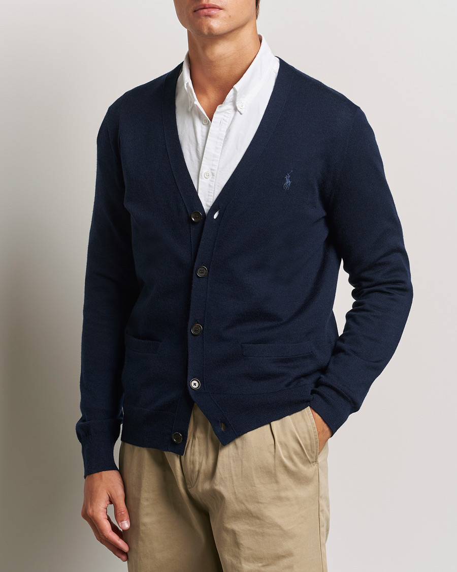 Homme |  | Polo Ralph Lauren | Merino Knitted Cardigan Hunter Navy