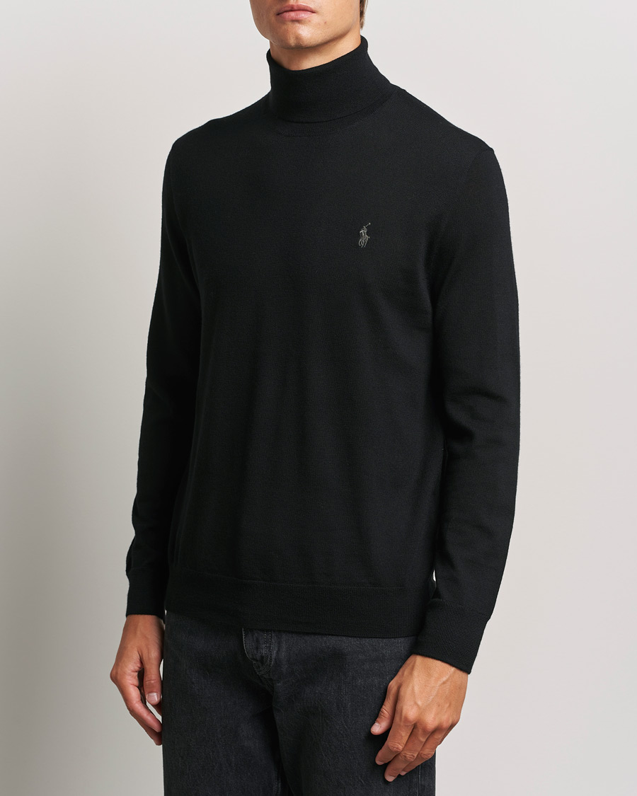 Homme |  | Polo Ralph Lauren | Merino Knitted Rollneck Polo Black