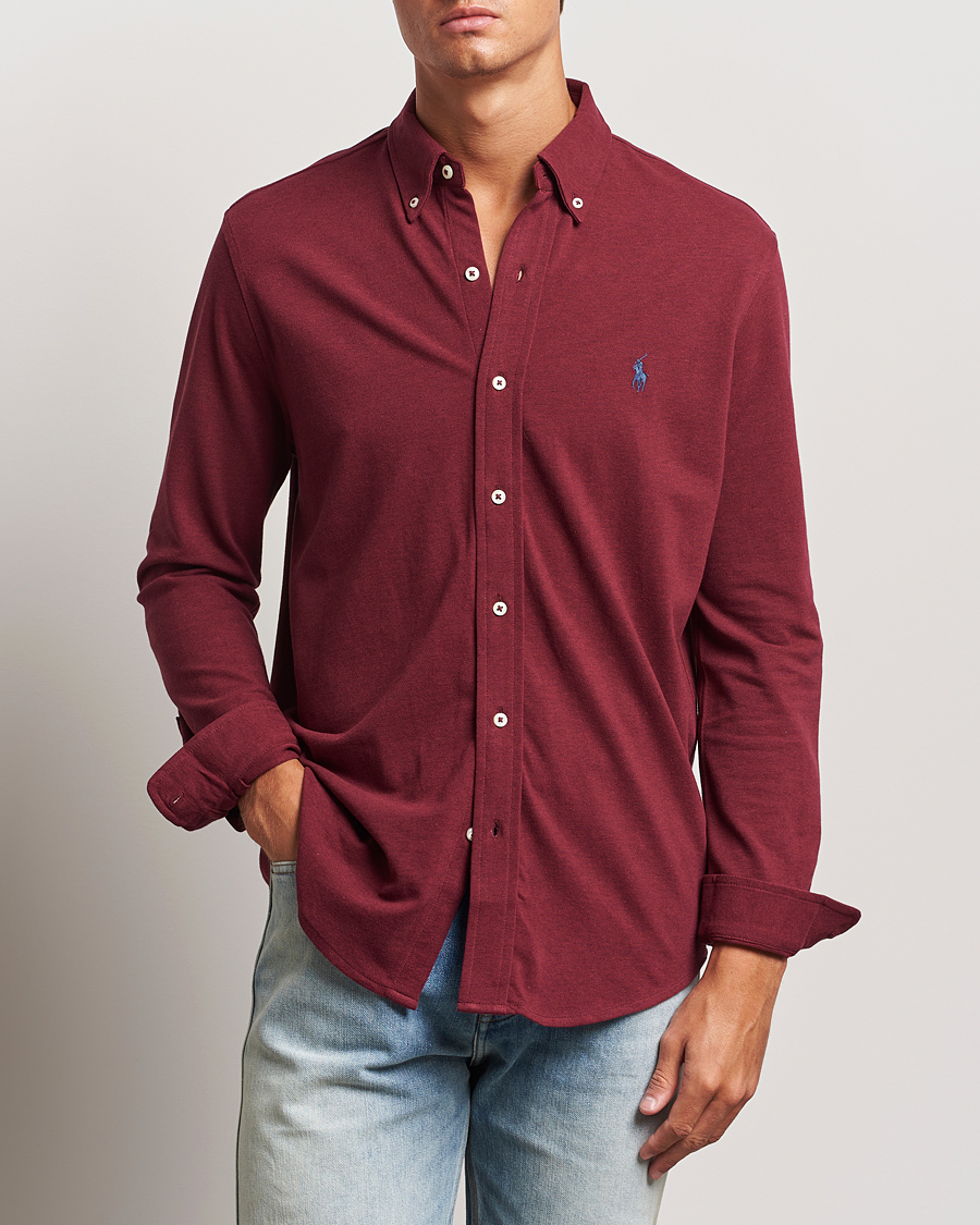 Homme |  | Polo Ralph Lauren | Featherweight Mesh Shirt Vintage Port Heather