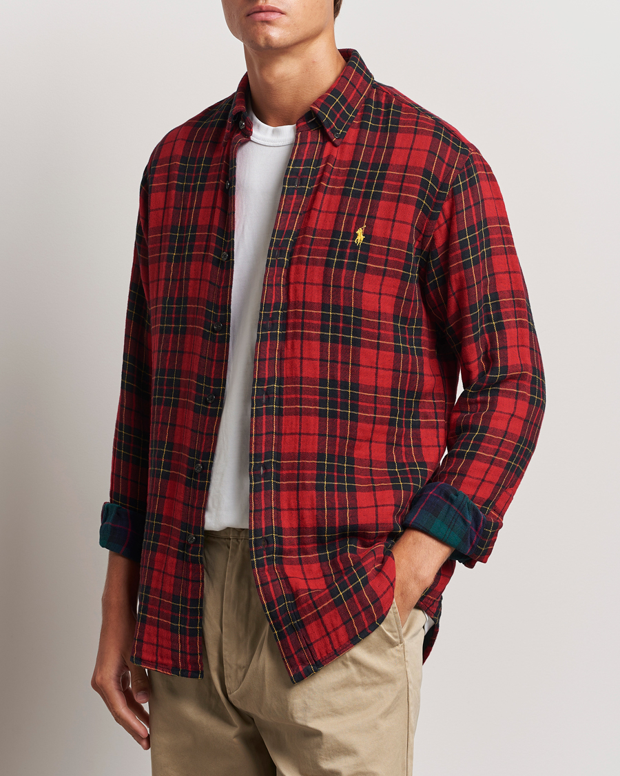 Homme |  | Polo Ralph Lauren | Custom Fit Double Faced Checked Shirt Red/Black