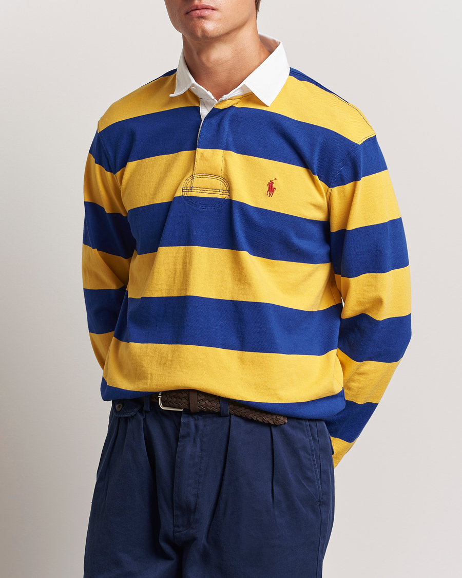 Homme |  | Polo Ralph Lauren | Jersey Striped Rugger Yellow/Classic Azure