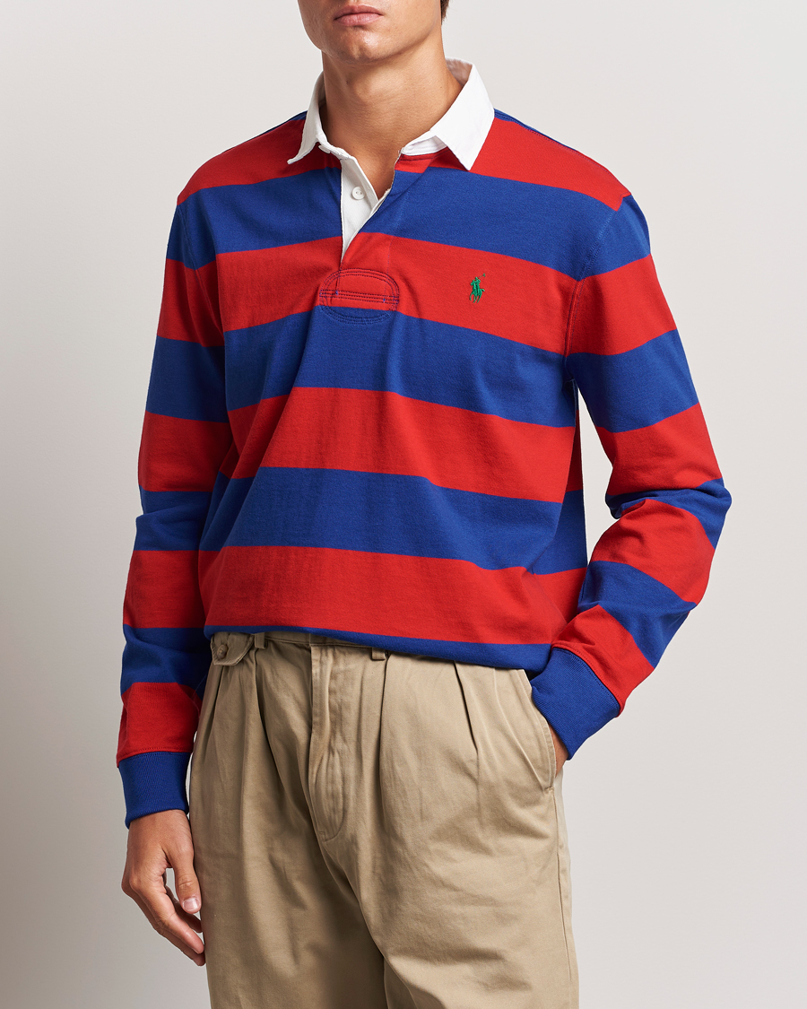 Homme |  | Polo Ralph Lauren | Jersey Striped Rugger Red/Classic Azure