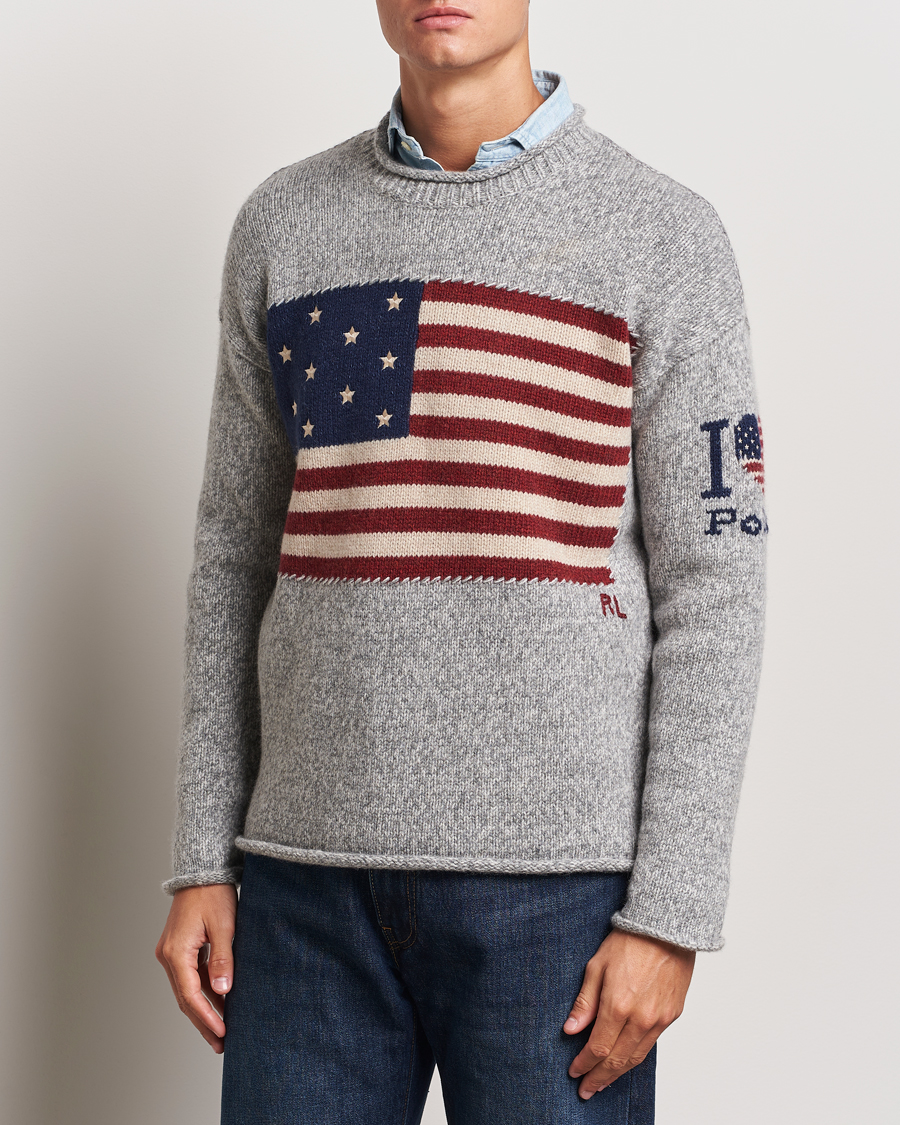 Homme |  | Polo Ralph Lauren | Wool Flag Sweater Grey Combo