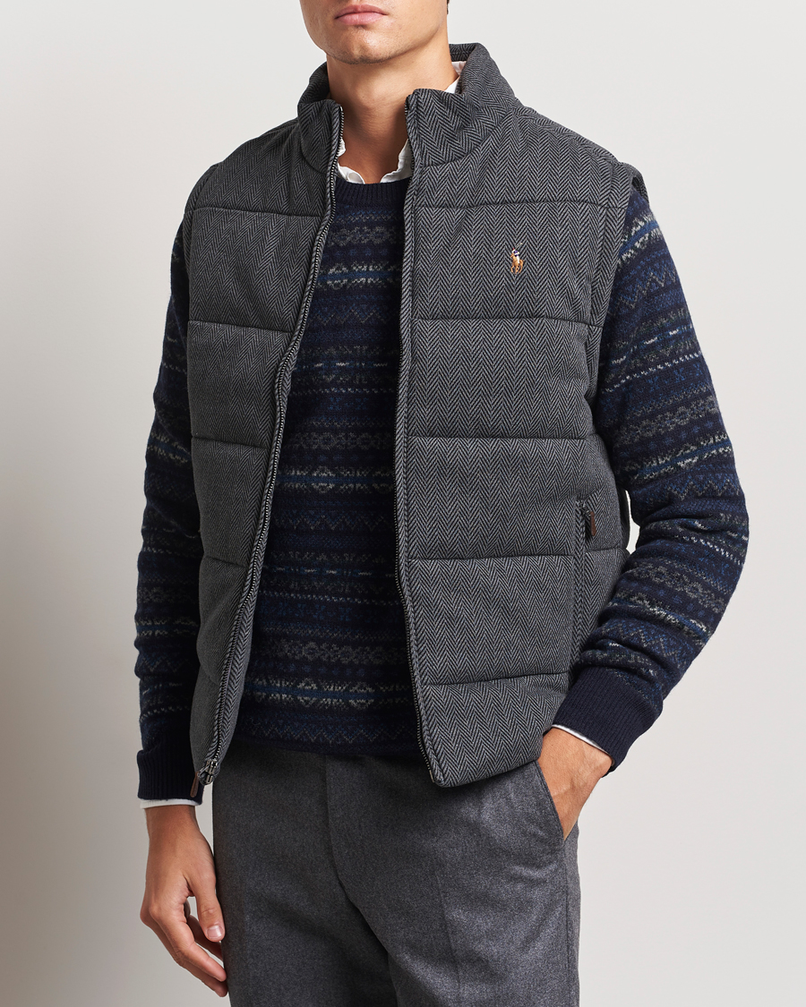 Homme |  | Polo Ralph Lauren | Quilted Vest Stadium Grey Heather Herringbone