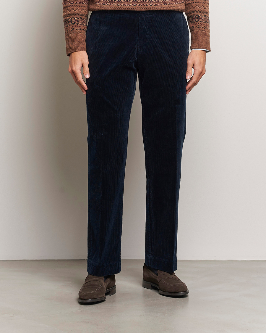 Homme |  | Polo Ralph Lauren | Corduroy Pleated Trousers Aviator Navy