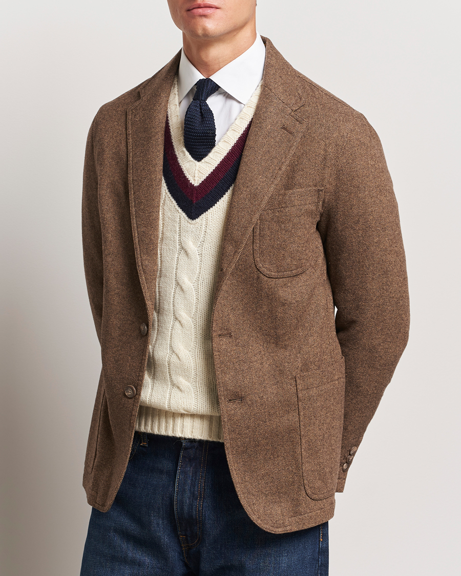 Homme | Blazers En Tweed | Polo Ralph Lauren | Classic Herringbone Sportcoat Brown/Tan