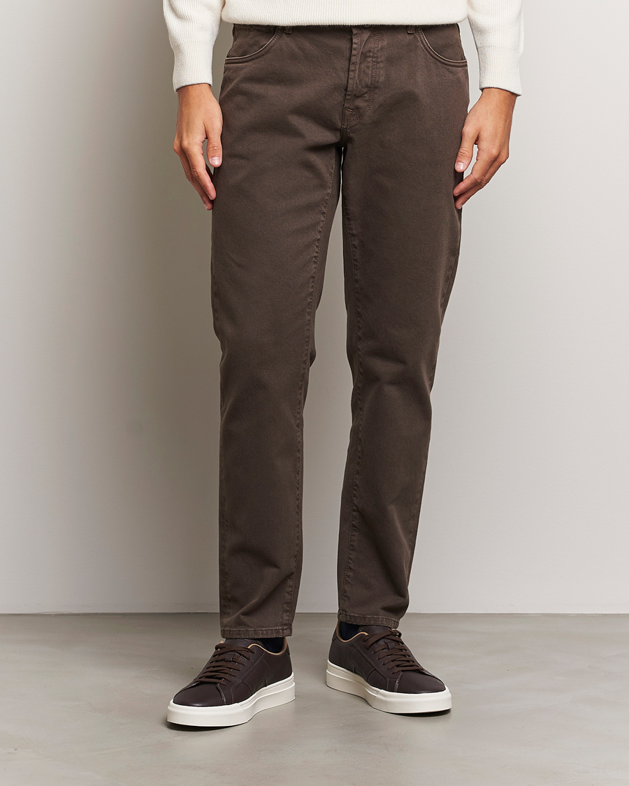 Homme |  | Incotex | 5-Pocket Bull Denim Pants Dark Brown