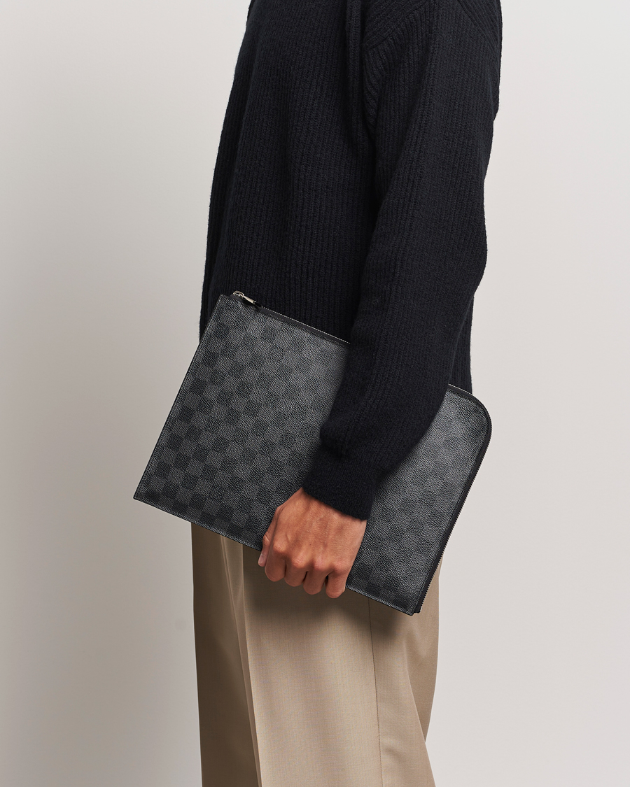 Homme | Pre-Owned & Vintage Bags | Louis Vuitton Pre-Owned | Poche Joule GM Clutch Bag Damier Graphite 
