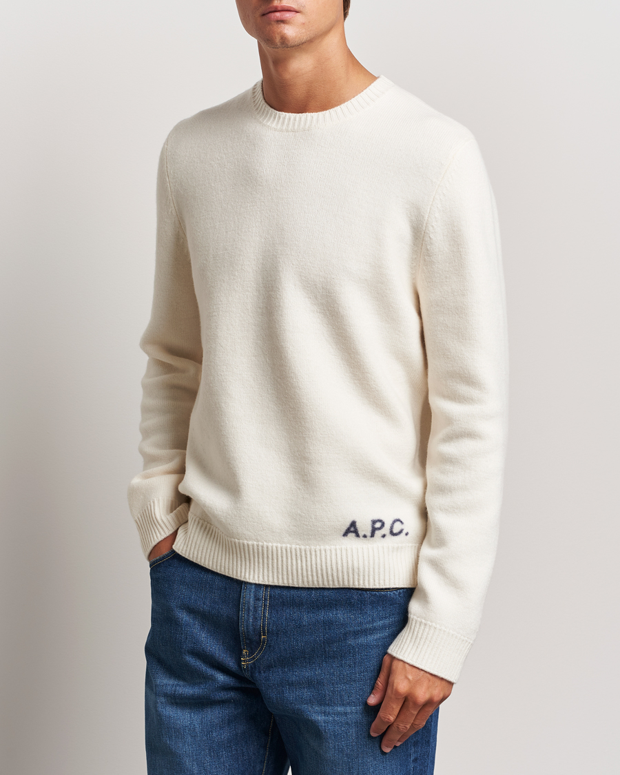 Homme |  | A.P.C. | Edward Merino Wool Sweater Ecru