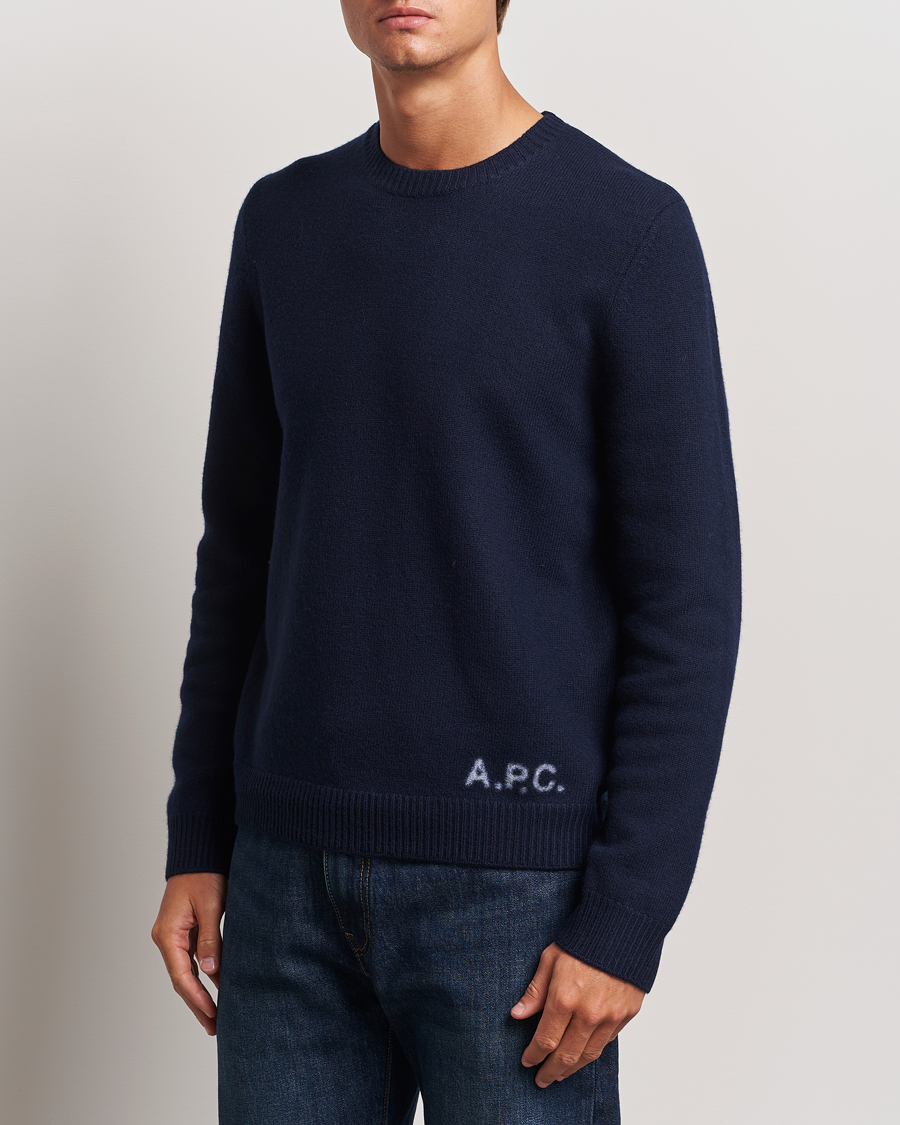 Homme |  | A.P.C. | Edward Merino Wool Sweater Dark Navy