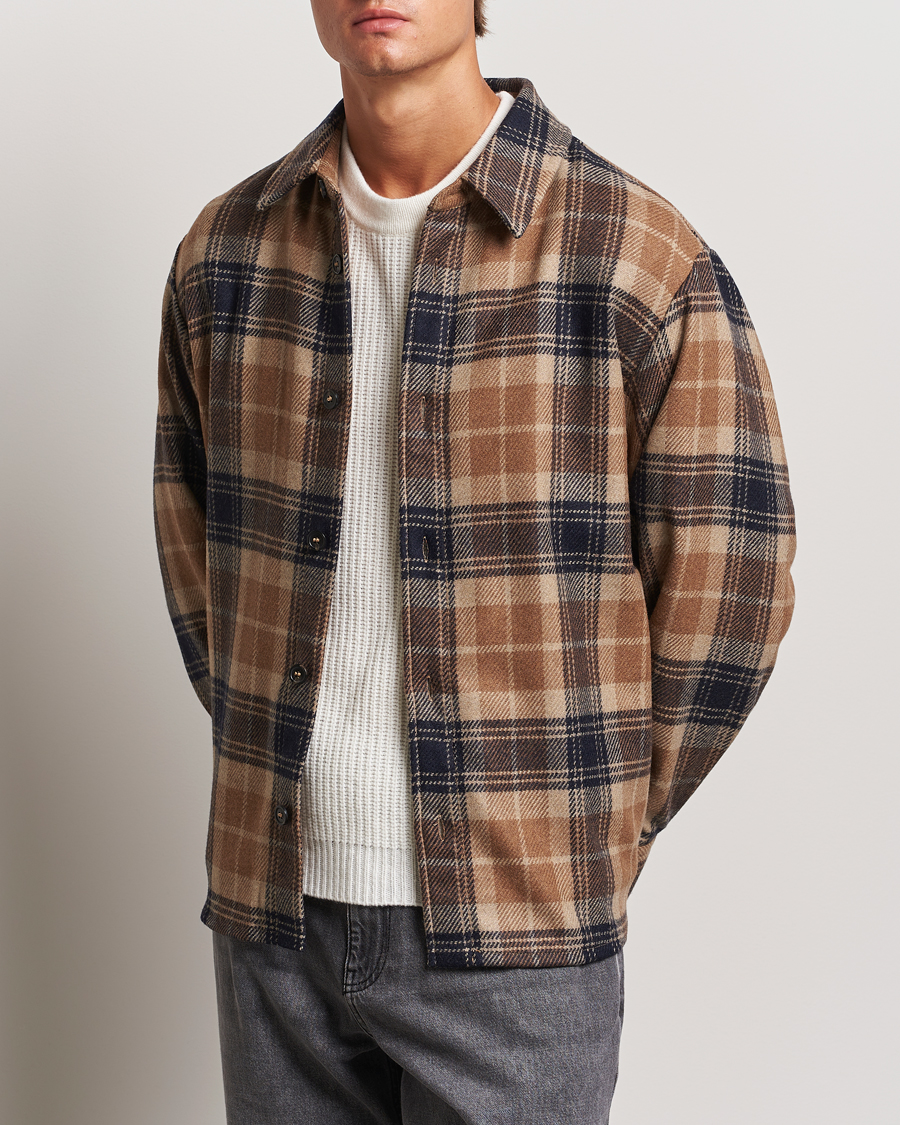 Homme |  | A.P.C. | Bobby Wool Checked Overshirt Beige Check