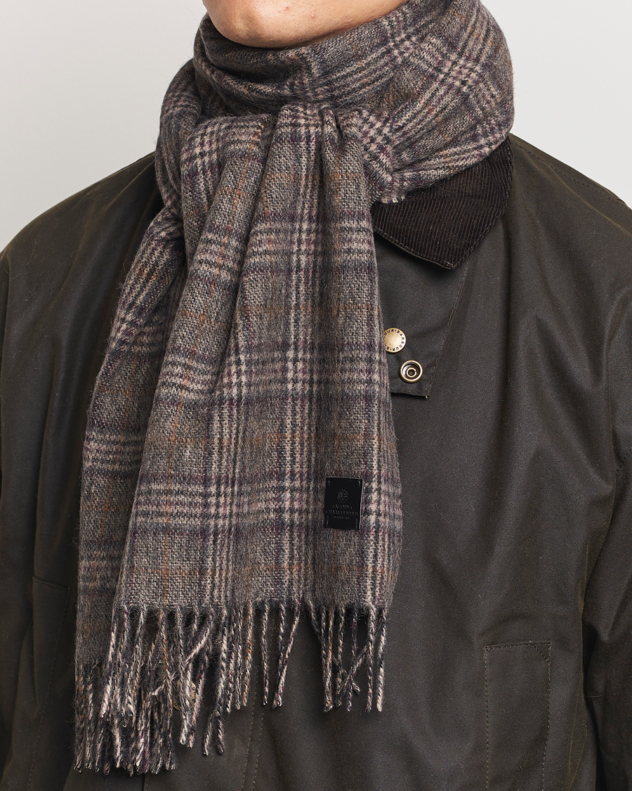 Homme |  | Amanda Christensen | Merino Wool Glencheck Scarf Grey