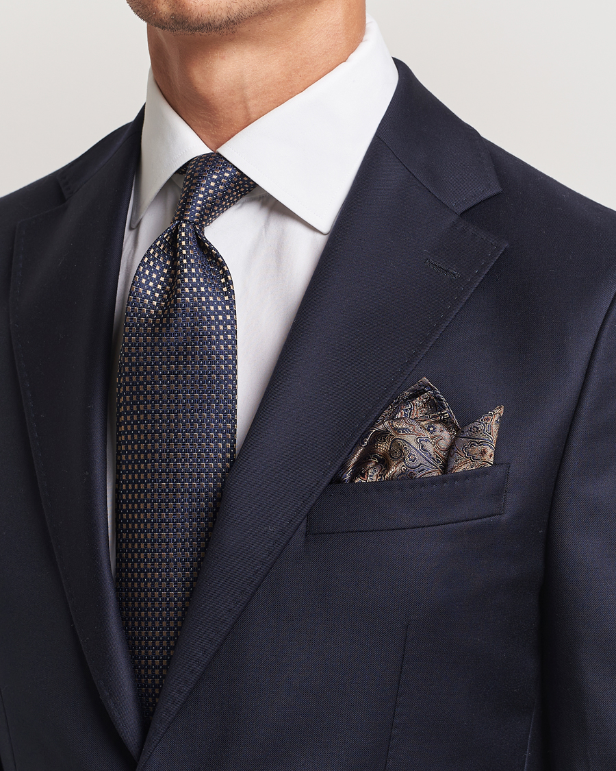 Homme |  | Amanda Christensen | Box Set Silk 8 cm Tie And Pocket Square Brown