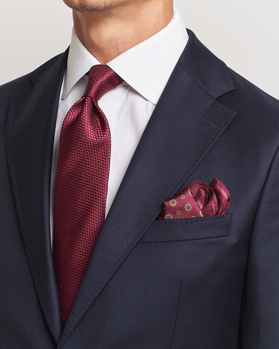 Homme | Accessoires | Amanda Christensen | Box Set Silk 8 cm Tie And Pocket Square Bordeaux