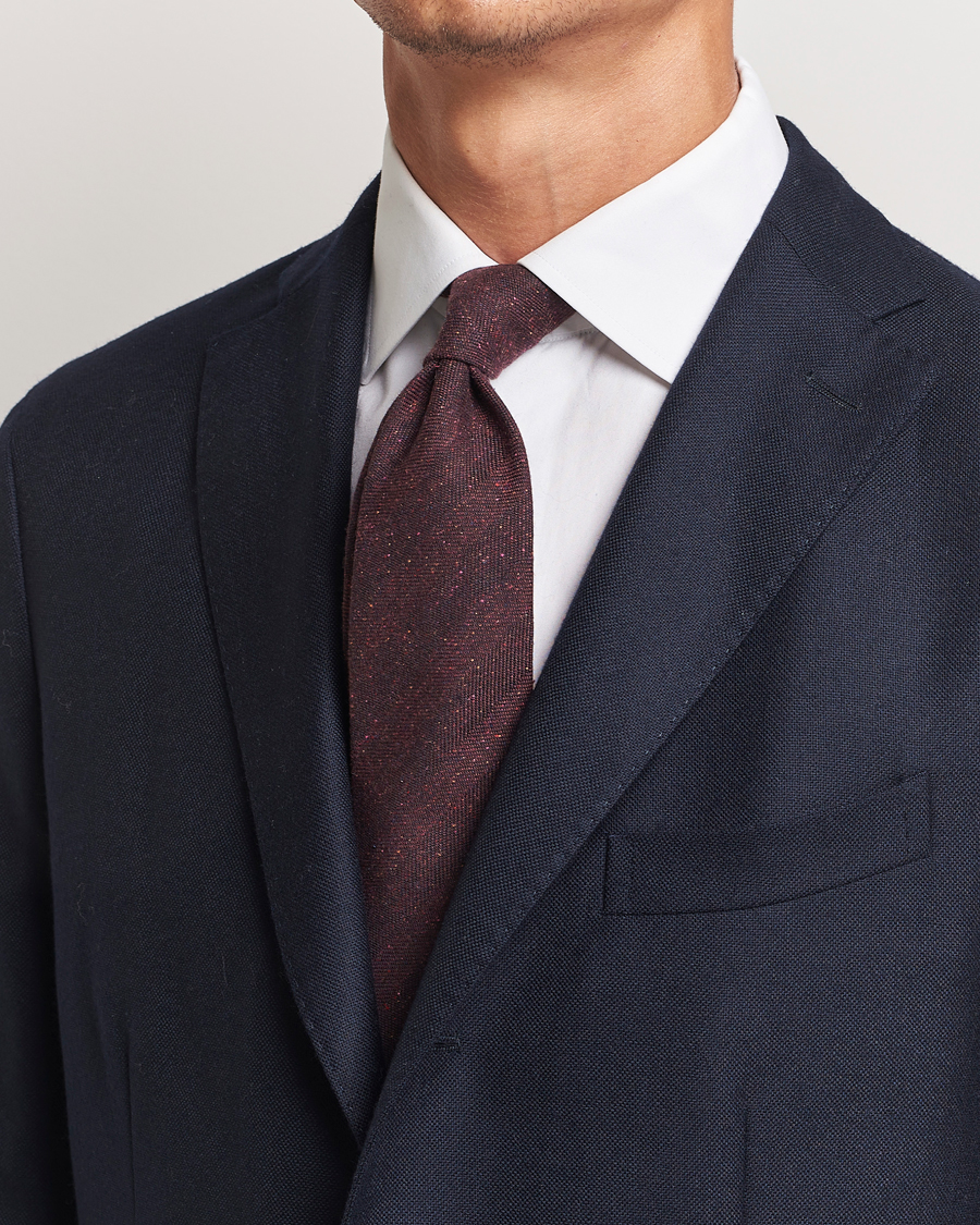 Homme |  | Amanda Christensen | Wool Donegal 8cm Tie Wine