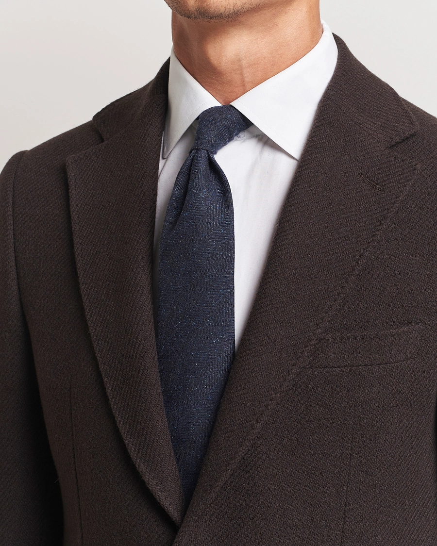 Homme |  | Amanda Christensen | Wool Donegal 8cm Tie Navy