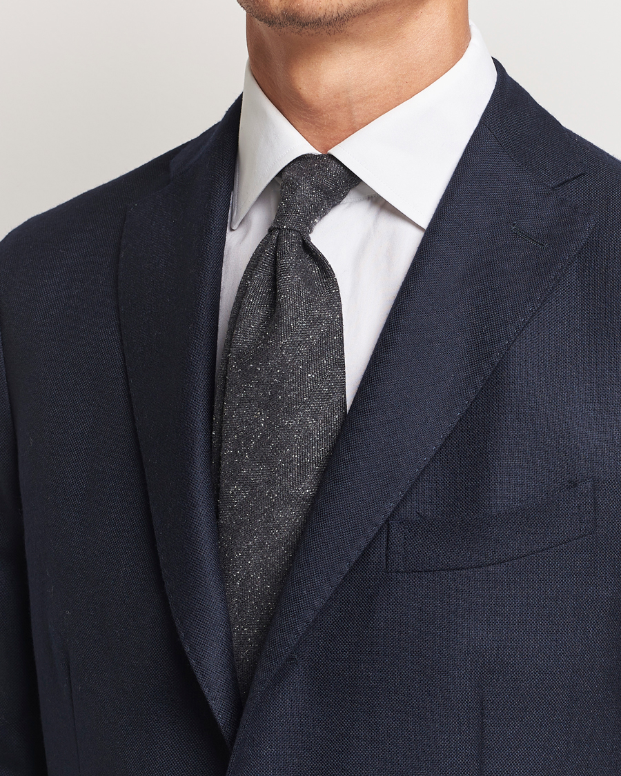 Homme |  | Amanda Christensen | Wool Donegal 8cm Tie Black