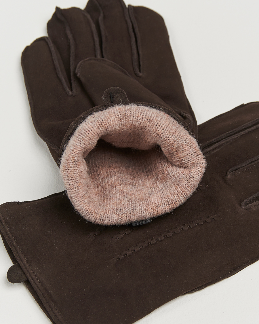 Homme | Gants | Amanda Christensen | Lined Suede Gloves Brown