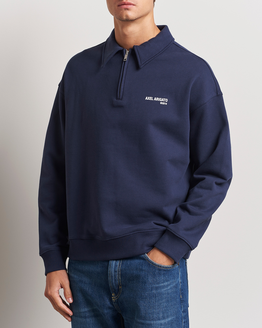 Homme |  | Axel Arigato | Remi Half Zip Sweater Navy