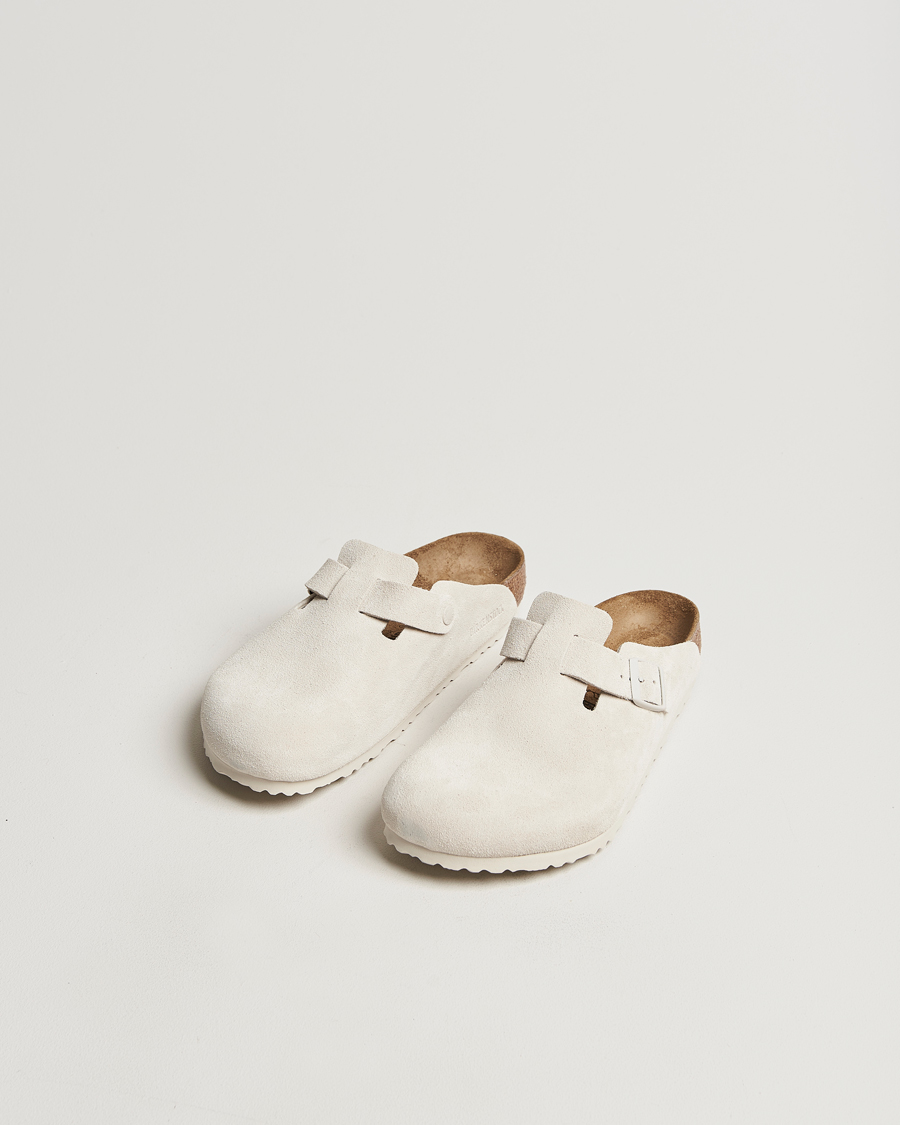 Homme |  | BIRKENSTOCK | Boston Classic Footbed Antique White Suede