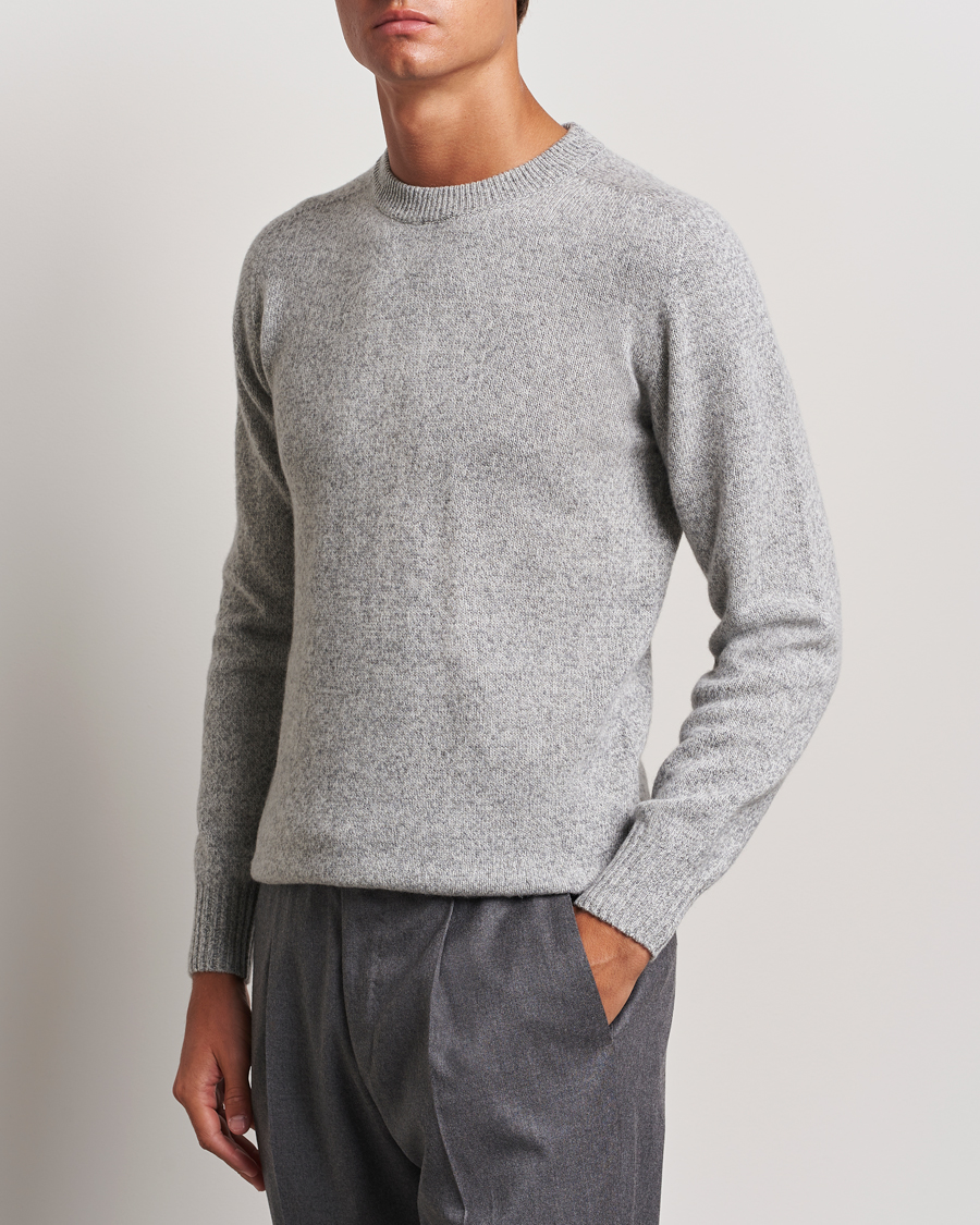 Homme | Italian Department | Altea | Wool/Cashmere Crew Neck Pullover Grey Melange