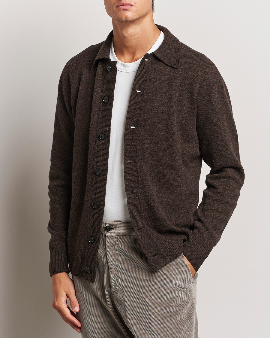 Homme |  | Altea | Shetland Collared Cardigan Brown