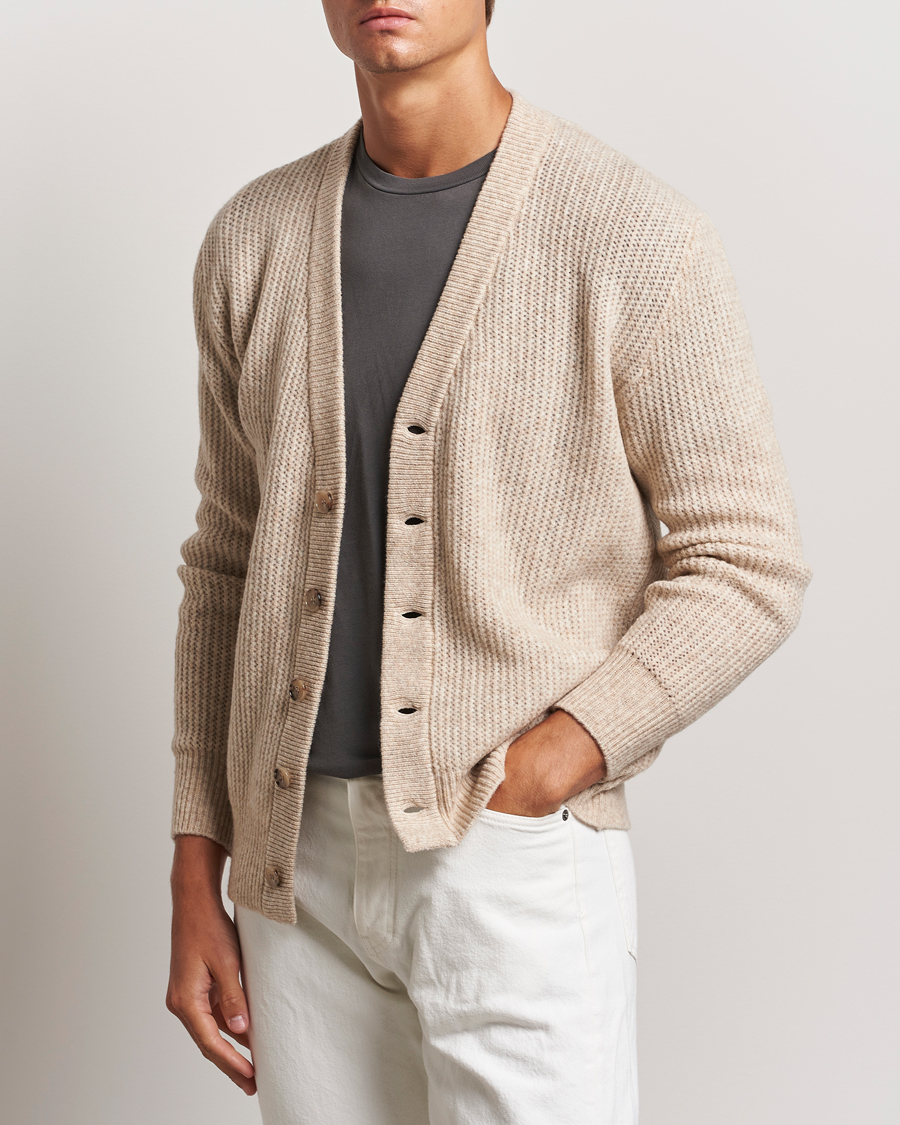 Homme |  | Altea | Soft Rib Stich Cardigan Cream