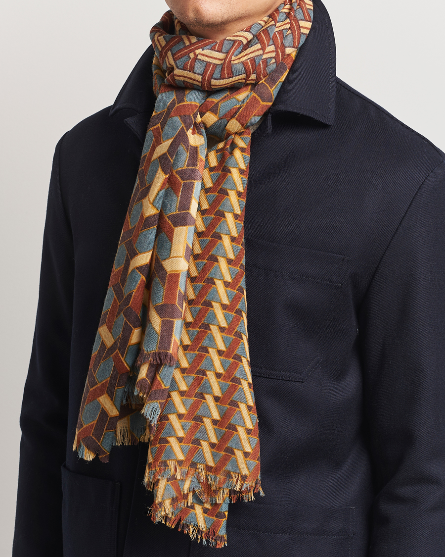 Homme |  | Altea | Printed Wool Scarf Orange