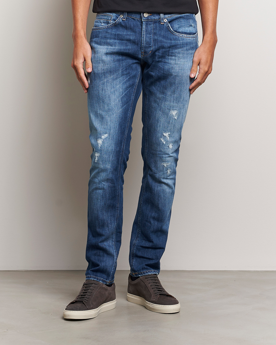 Homme |  | Dondup | George Light Distressed Jeans Medium Blue