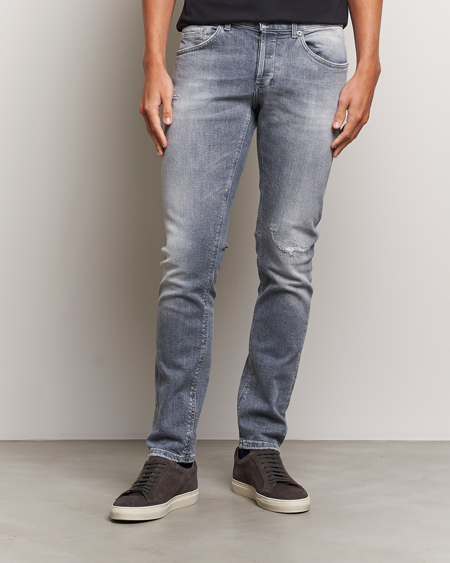 Homme |  | Dondup | George Light Distressed Jeans Light Grey