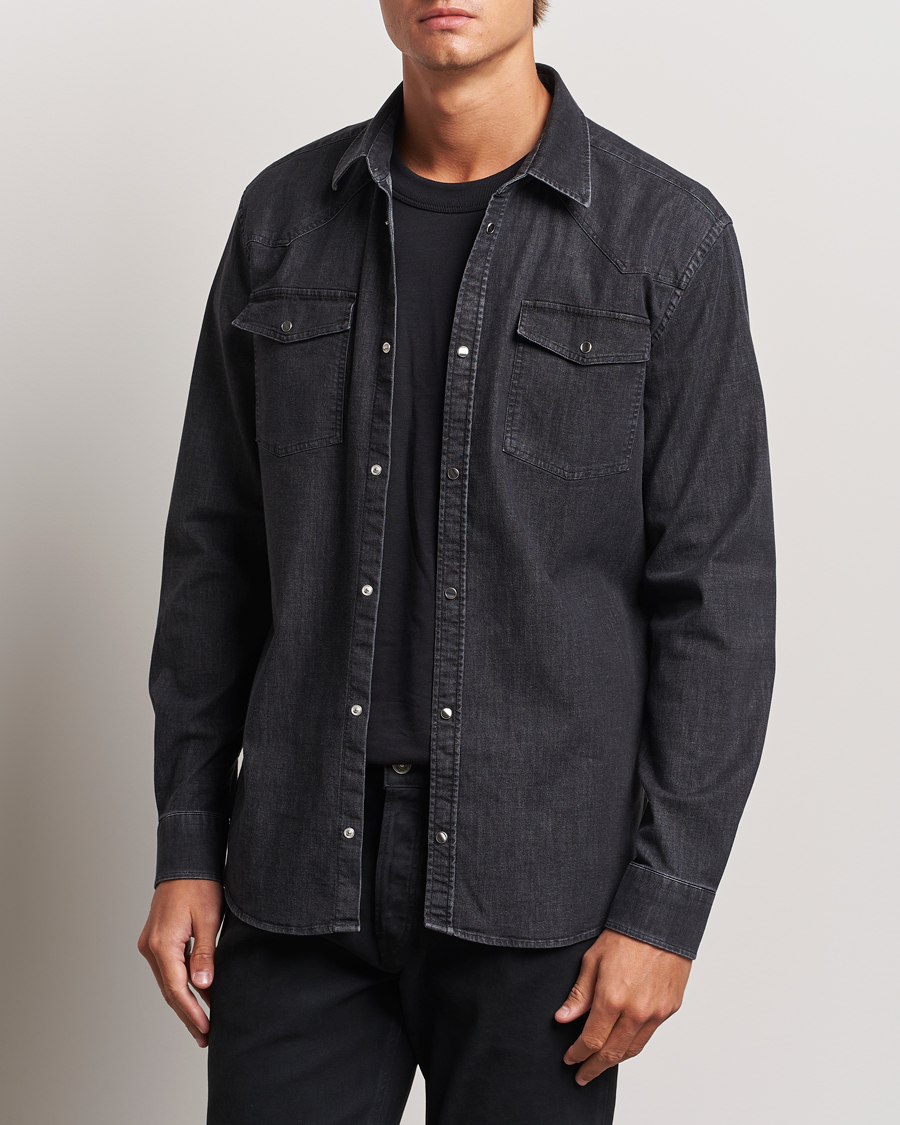 Homme |  | Dondup | Slim Fit Denim Shirt Washed Black