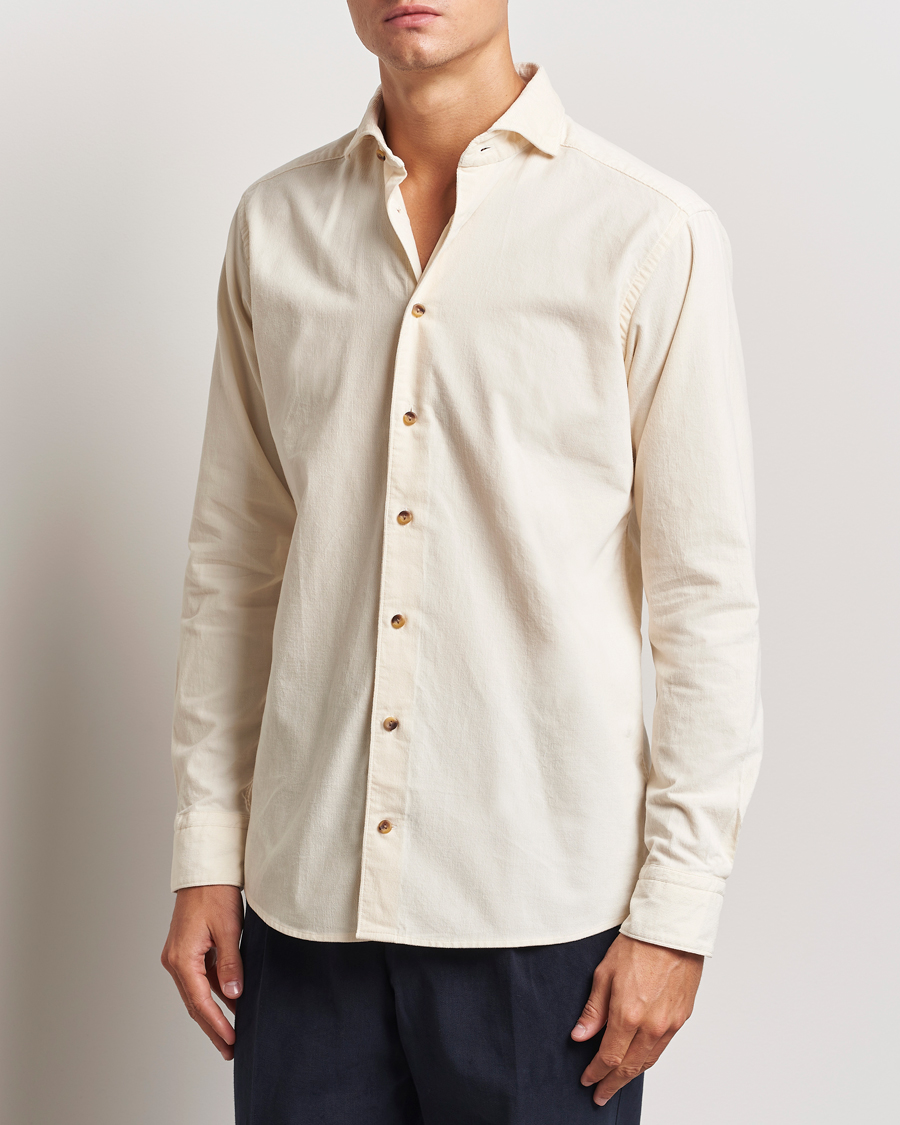 Homme | Chemises En Velours Côtelé | Eton | Slim Fit Fine Wale Corduroy Shirt Off White