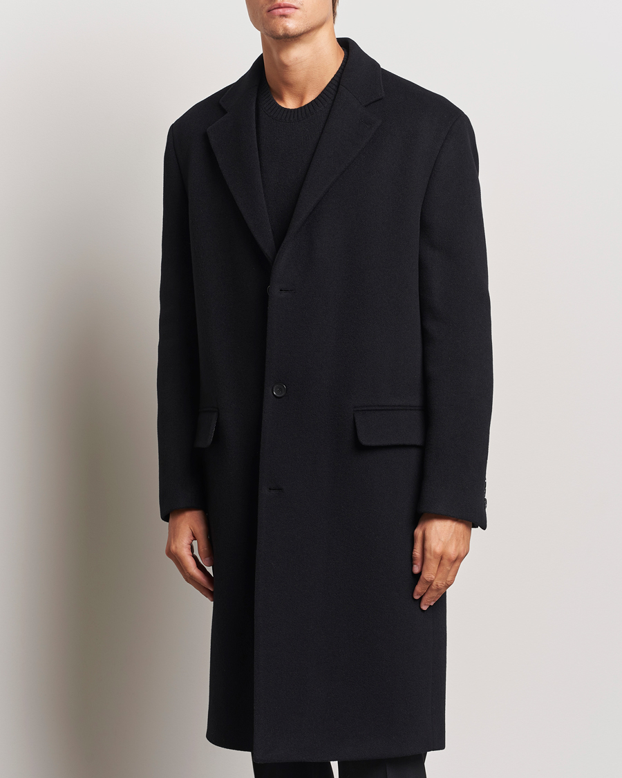 Homme | Business & Beyond - Casual | Filippa K | Relaxed Wool Crombie Coat Black