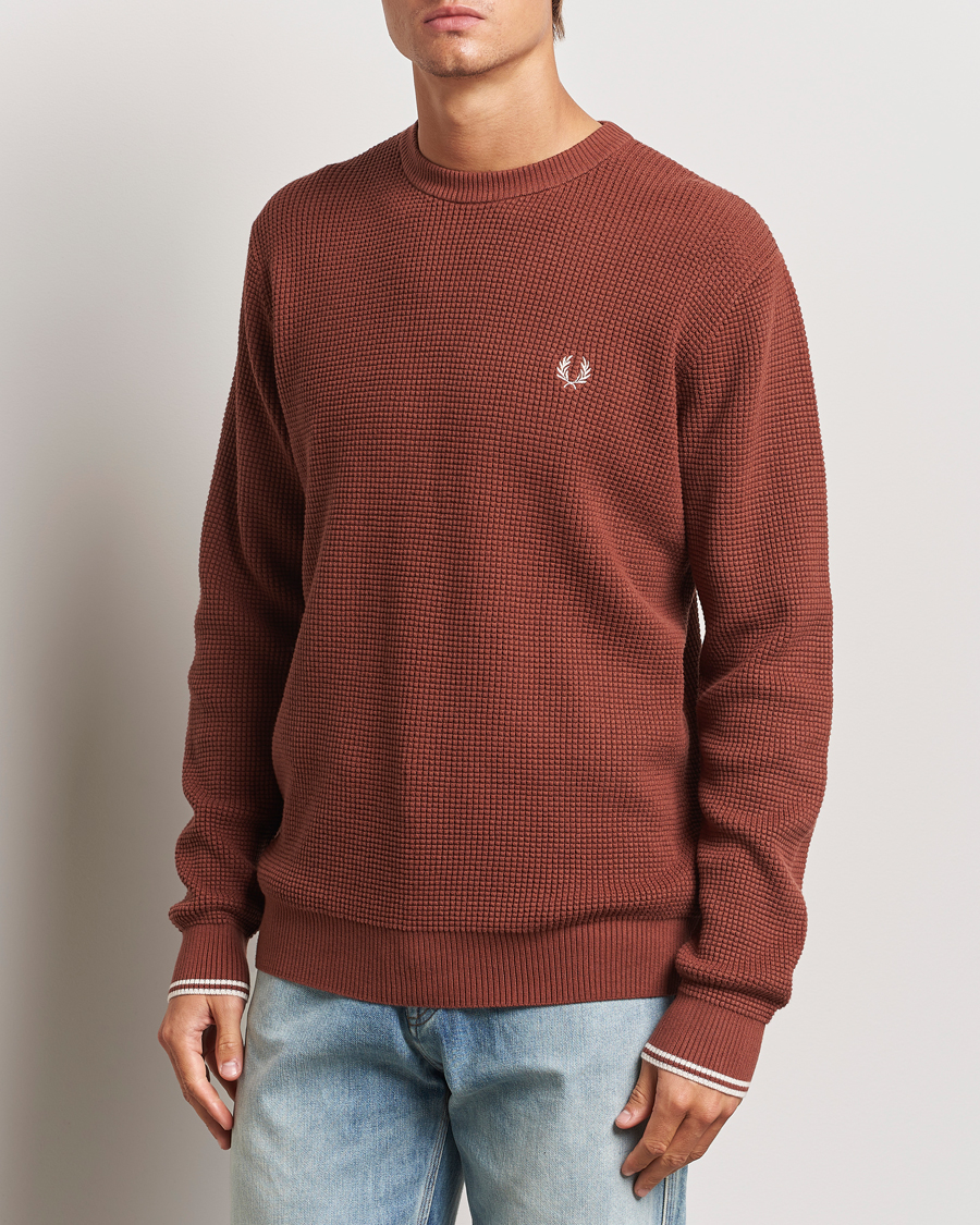 Homme |  | Fred Perry | Waffle Stitch Jumper Whiskey Brown