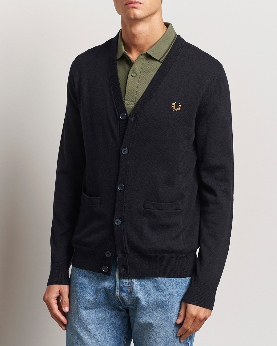 Homme |  | Fred Perry | Knitted Cardigan Navy