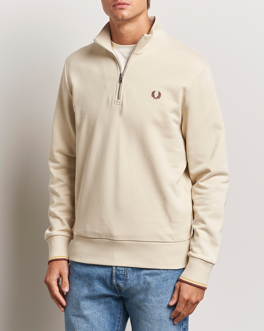 Homme | Half-zip | Fred Perry | Half Zip Sweatshirt Oatmeal