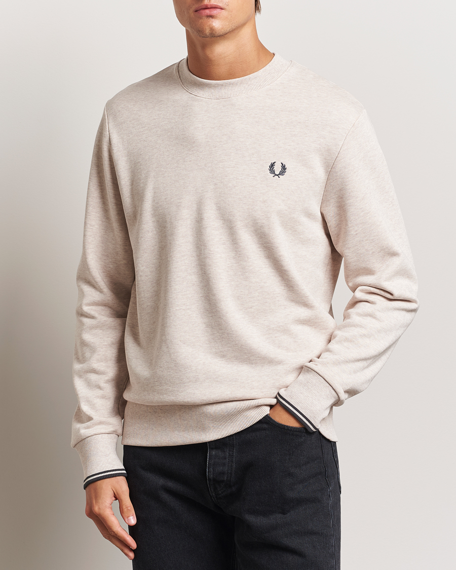 Homme |  | Fred Perry | Crew Neck Sweatshirt Oatmeal Melange