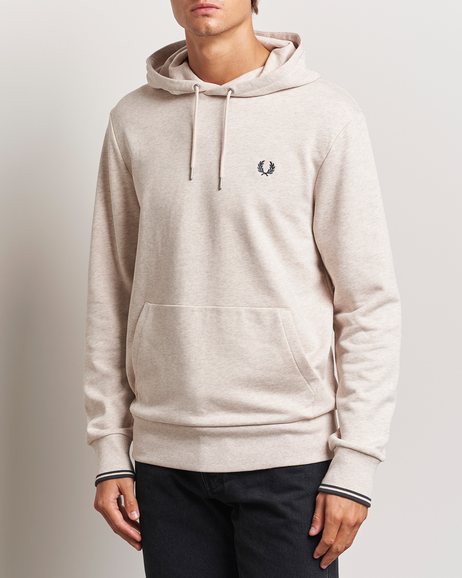 Homme |  | Fred Perry | Tipped Hoodie Oatmeal Melange