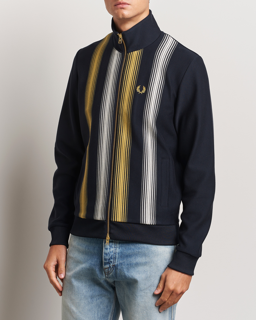 Homme |  | Fred Perry | Ombre Striped Track Jacket Navy