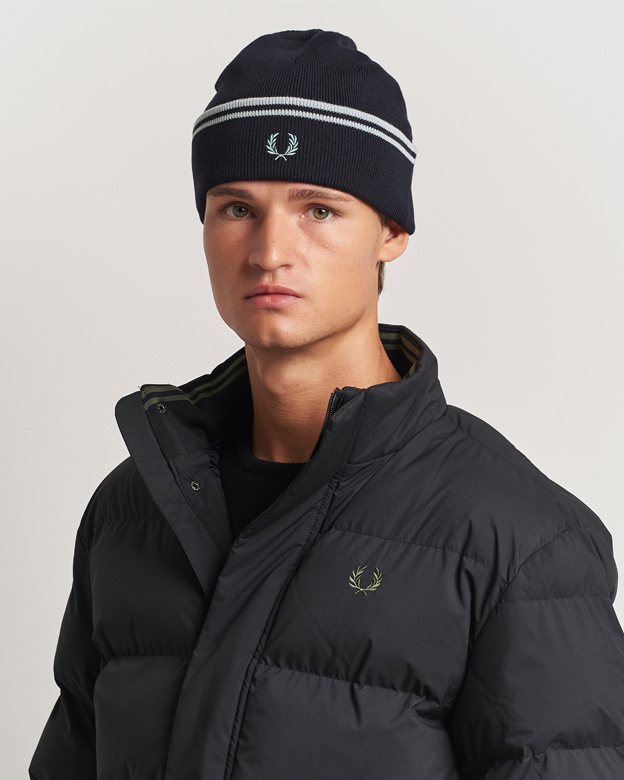 Homme |  | Fred Perry | Twin Tipped Merino Beanie Navy