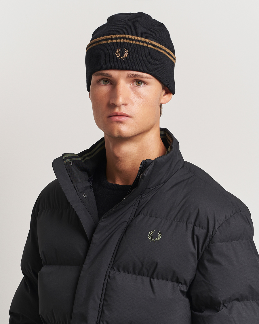 Homme |  | Fred Perry | Twin Tipped Merino Beanie Black