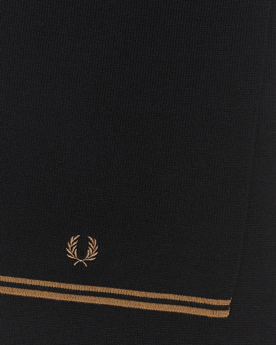 Homme |  | Fred Perry | Twin Tipped Merino Wool Scarf Black