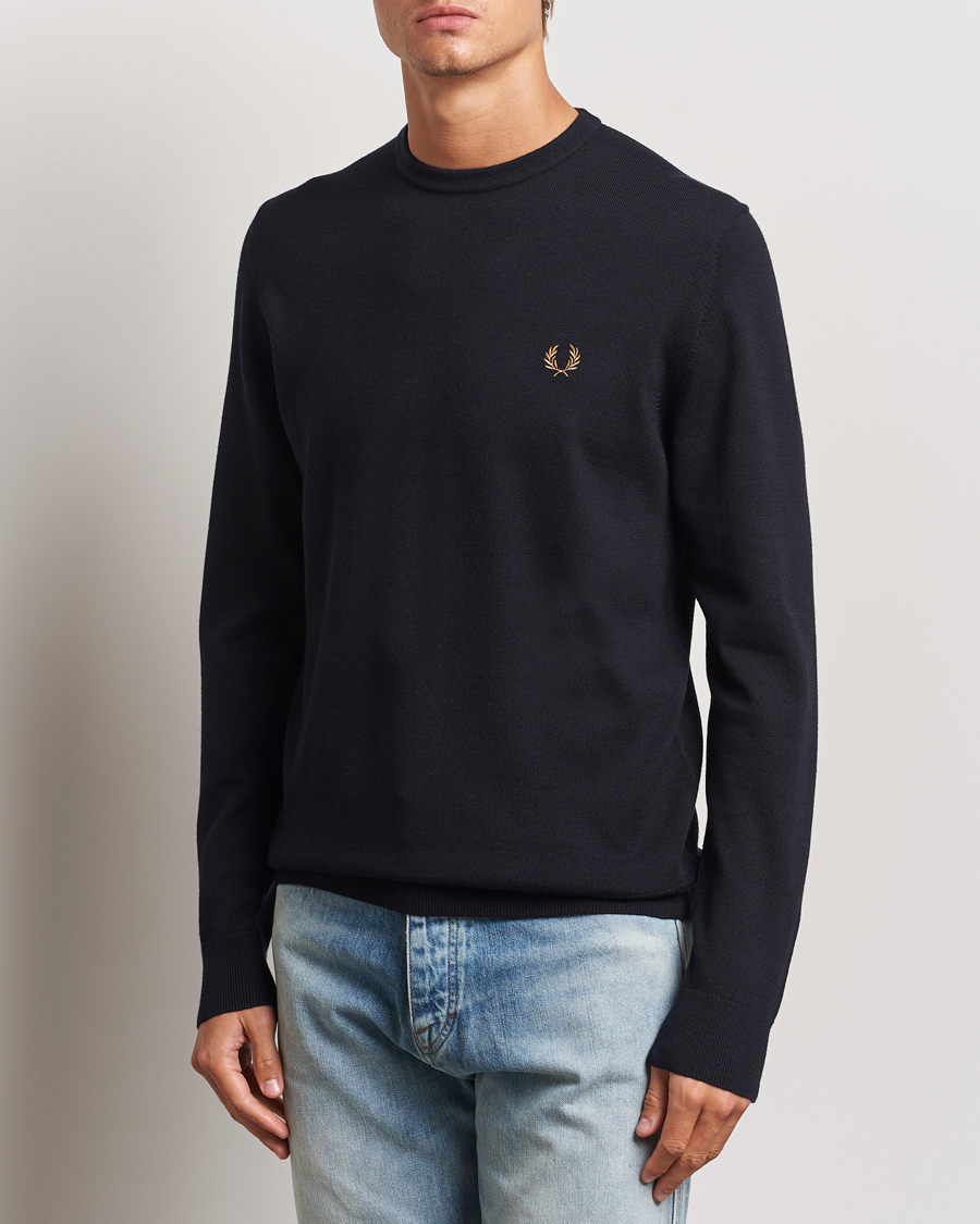 Homme |  | Fred Perry | Classic Crew Neck Jumper Navy