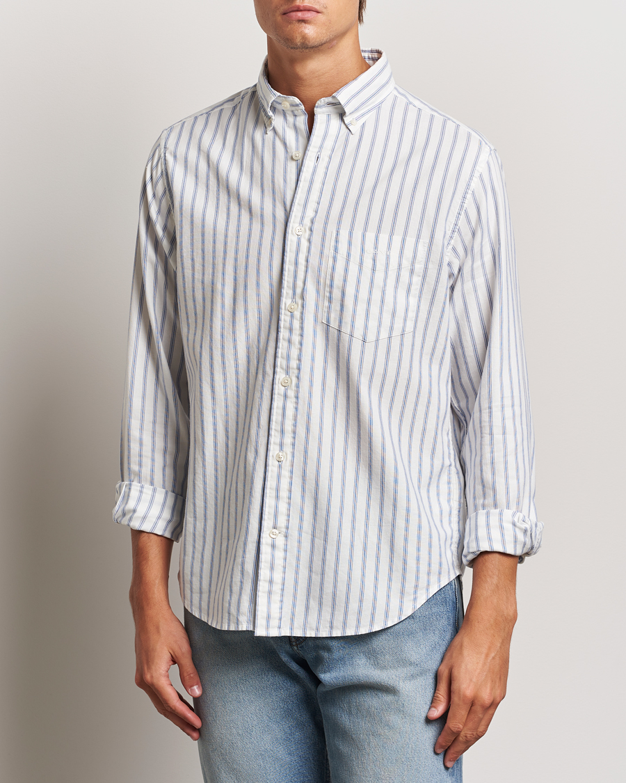 Homme |  | GANT | Archive Oxford Stripe Shirt Egg Shell