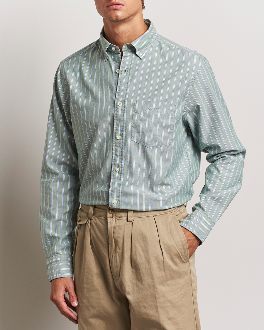 Homme | Business & Beyond - Casual | GANT | Archive Oxford Stripe Shirt Dry Forest