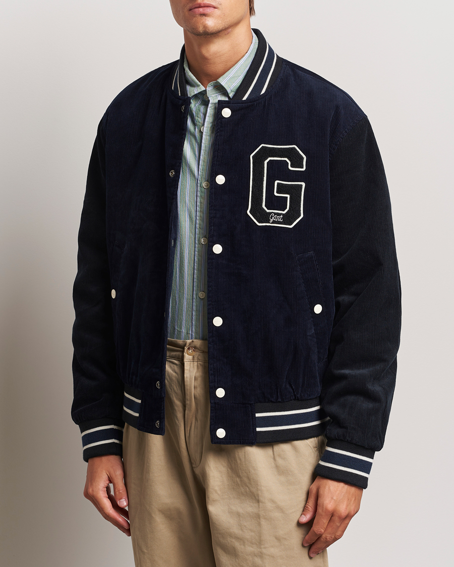 Homme |  | GANT | Cord Varsity Jacket Evening Blue