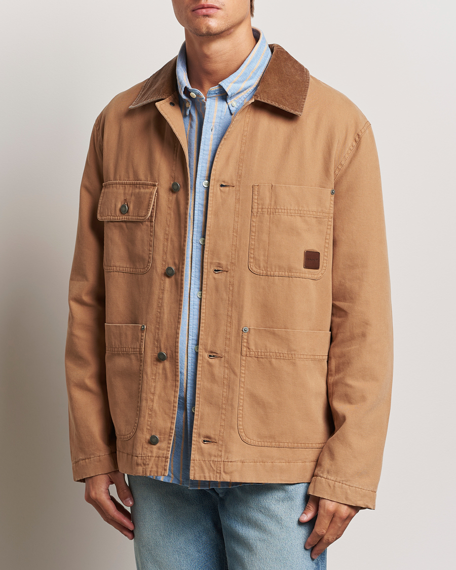 Homme |  | GANT | Cotton Work Jacket Roasted Walnut